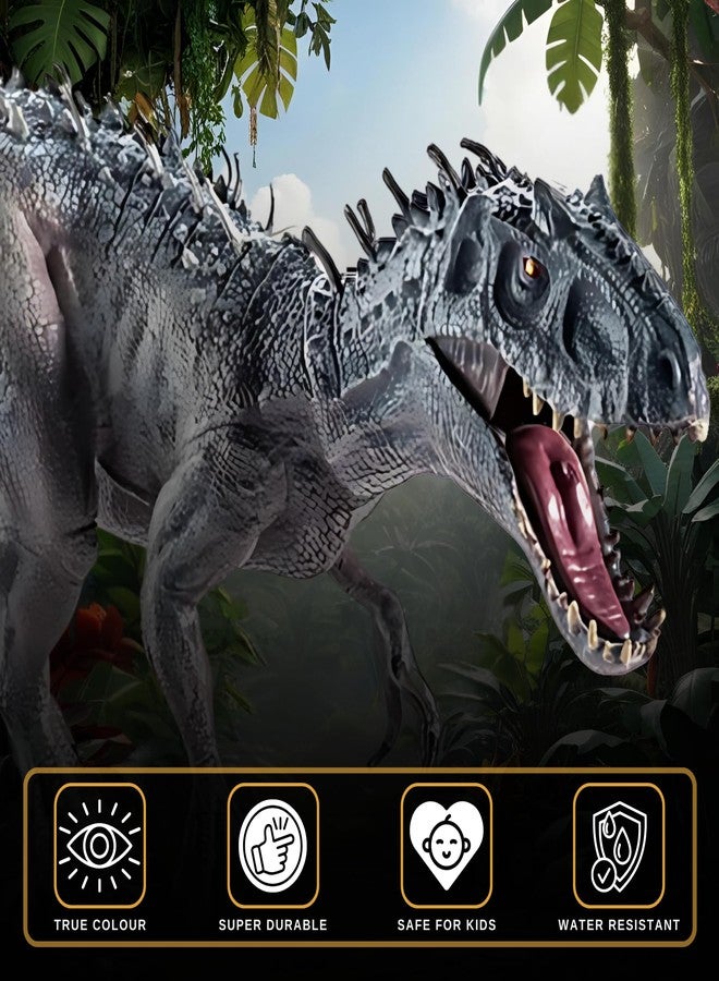 CRYA مجسم ديناصور إندومينوس ريكس، مجسمات ديناصورات إندومينوس ريكس واقعية وكبيرة الحجم للأطفال، لعبة ديناصور إندو ريكس للعب والعرض، ألعاب ديناصورات العصر الجوراسي للأولاد والبنات (إندومينوس ريكس) - Image 3